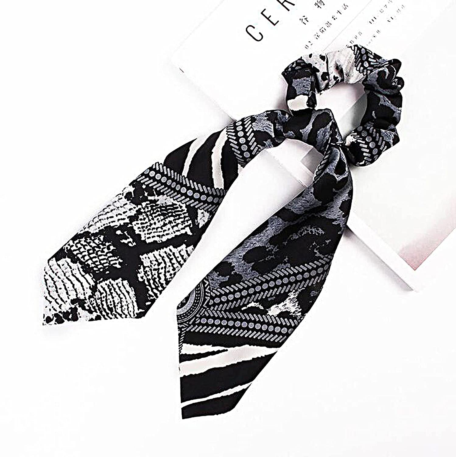 Foto 4 pulgar | Pañuelo De Seda Estampado Con Cinta Para El Pelo  Intestino Grueso Huoguo - Venta Internacional.