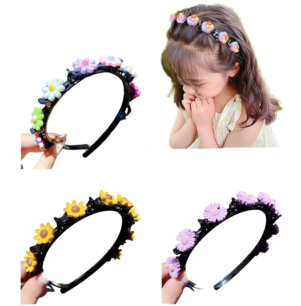 Foto 6 pulgar | Diadema Huoguo Para Niña Con Flequillo Doble Con 8 Clips  3 Unidades - Venta Internacional.