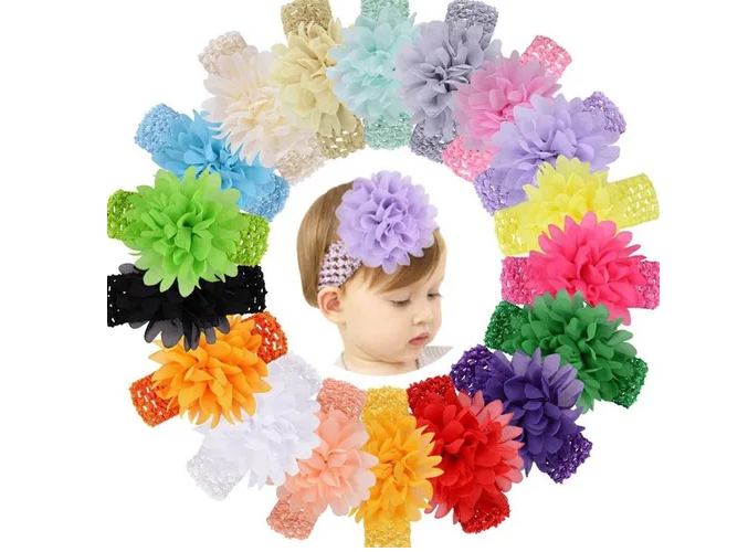 Foto 1 | Diadema Xtellar Elástica Con Flores De Encaje Para Niñas, 18 Colores