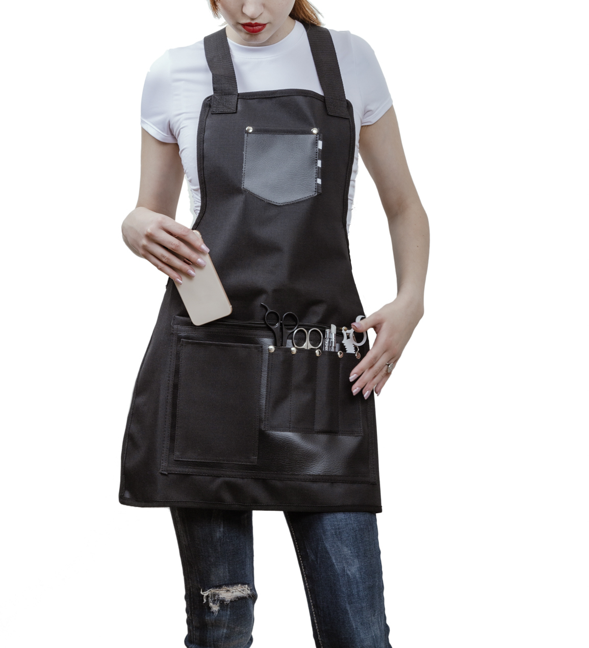 Foto 9 pulgar | Mandil California Runway Black 1966 Sixtysix Lady Barber, Mua & Nail Artist Poliester