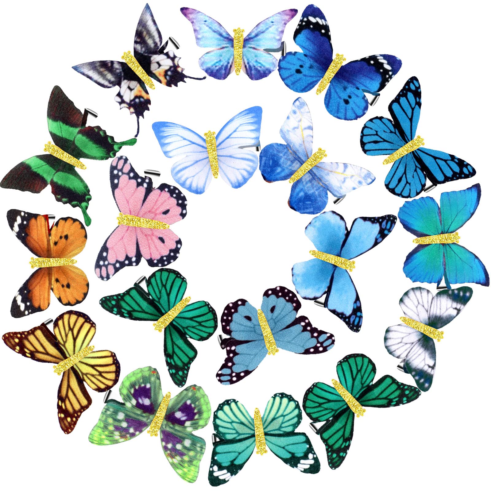 Foto 2 pulgar | Pinzas Para El Pelo Con Forma De Mariposa Boao, 18 Unidades, Broches Con Purpurina - Venta Internacional.