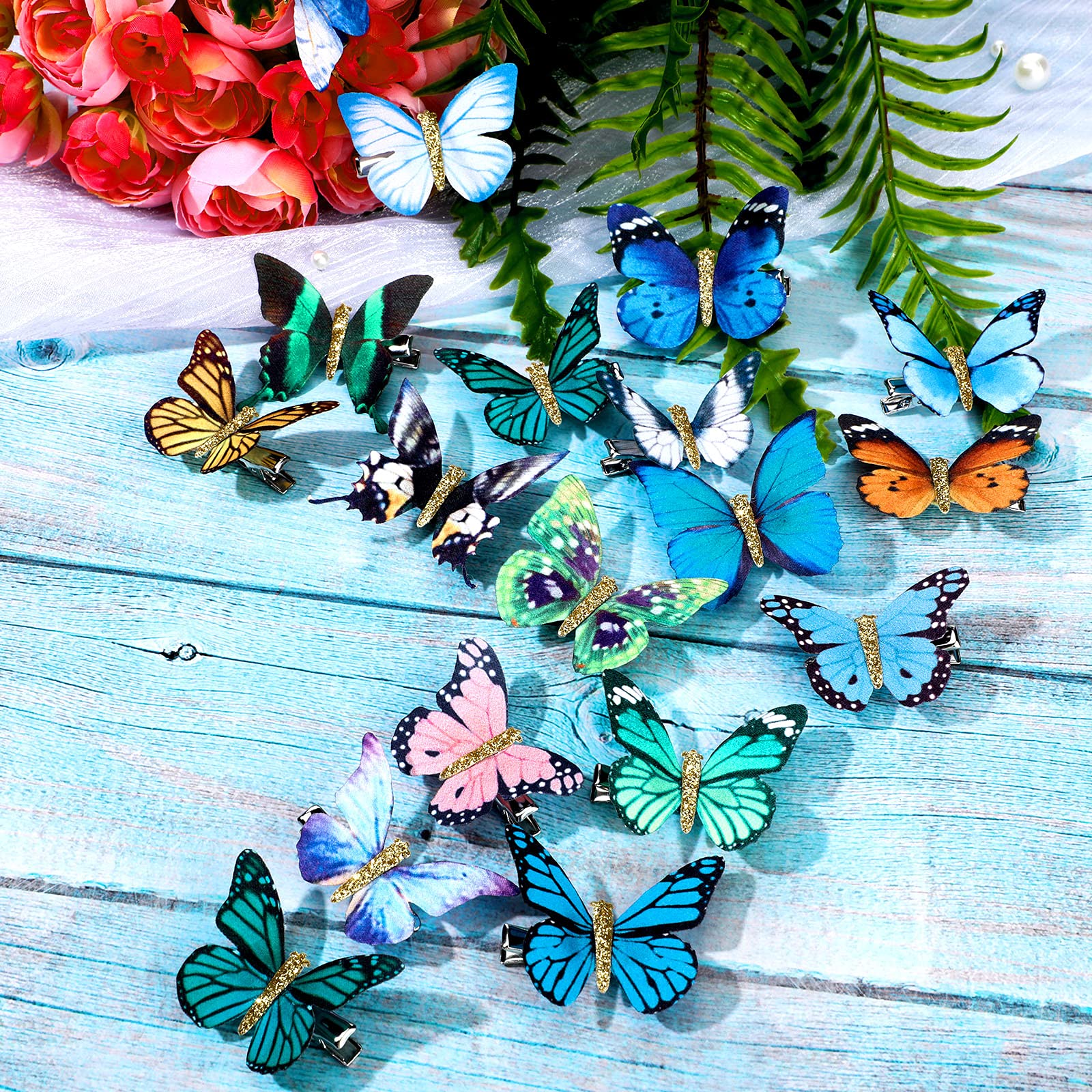 Foto 8 pulgar | Pinzas Para El Pelo Con Forma De Mariposa Boao, 18 Unidades, Broches Con Purpurina - Venta Internacional.