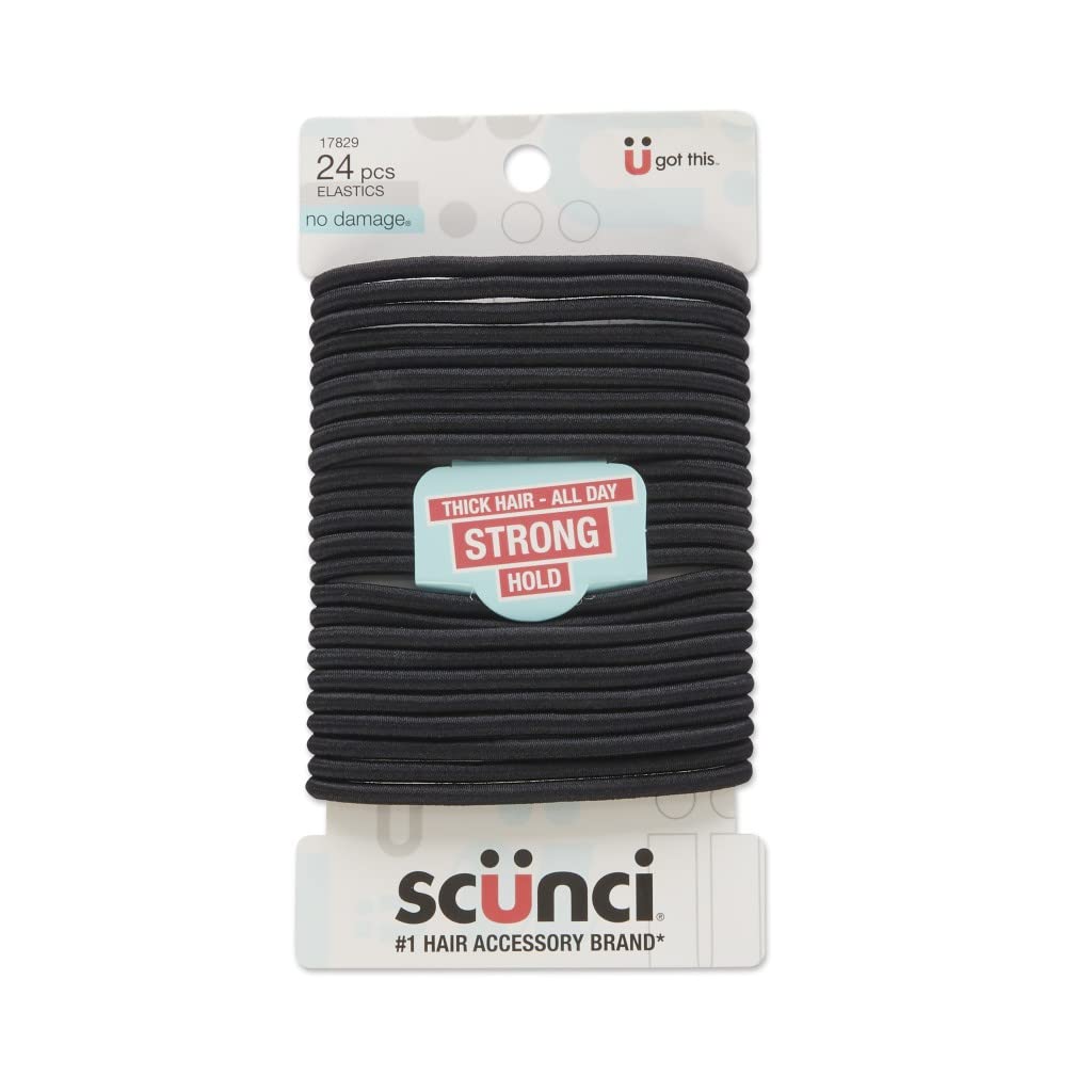 Foto 2 pulgar | Hair Elastics Scunci Effortless Beauty Para Cabello Grueso, Negro, 24 Unidades - Venta Internacional.