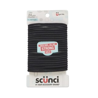 Foto 1 | Hair Elastics Scunci Effortless Beauty Para Cabello Grueso, Negro, 24 Unidades - Venta Internacional.