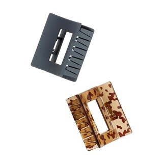 Foto 3 | Juego Claw Clip Goody Square Negro Y Caparazón De Tortuga, 2 Unidades - Venta Internacional.