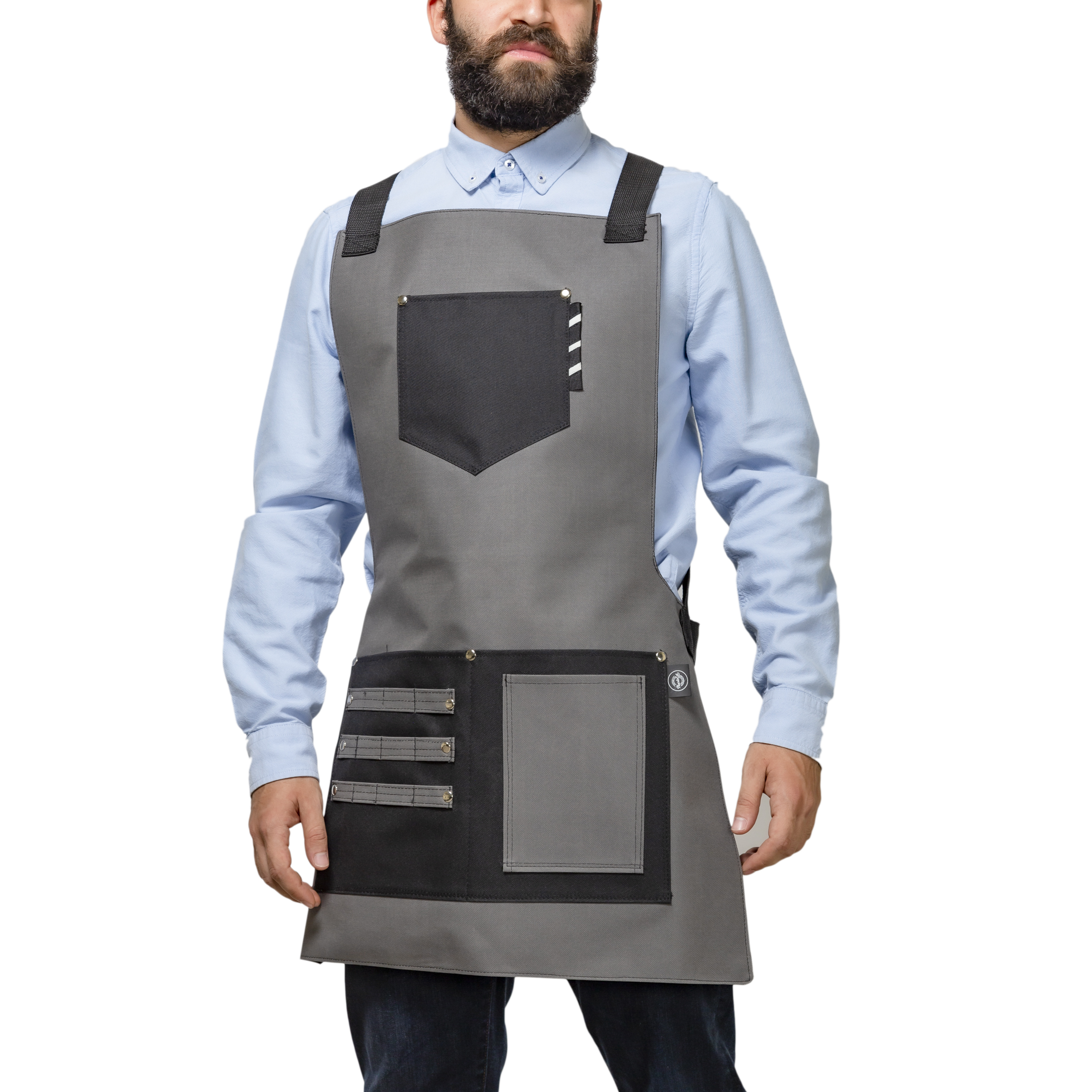 Foto 6 | Mandil P/barbero Modelo Texas Marina Grey De Barbest Co. Color Gris