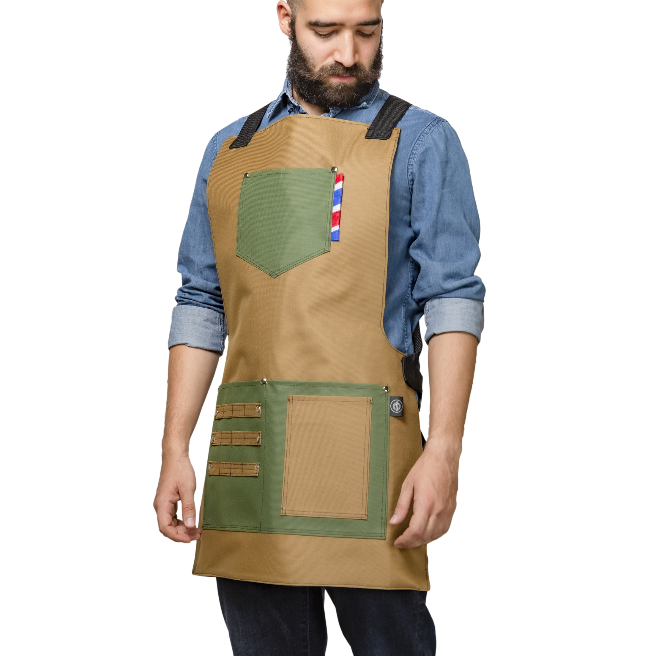 Foto 6 | Mandil P/barbero Modelo Texas Cavalry Khaki De Barbest Co