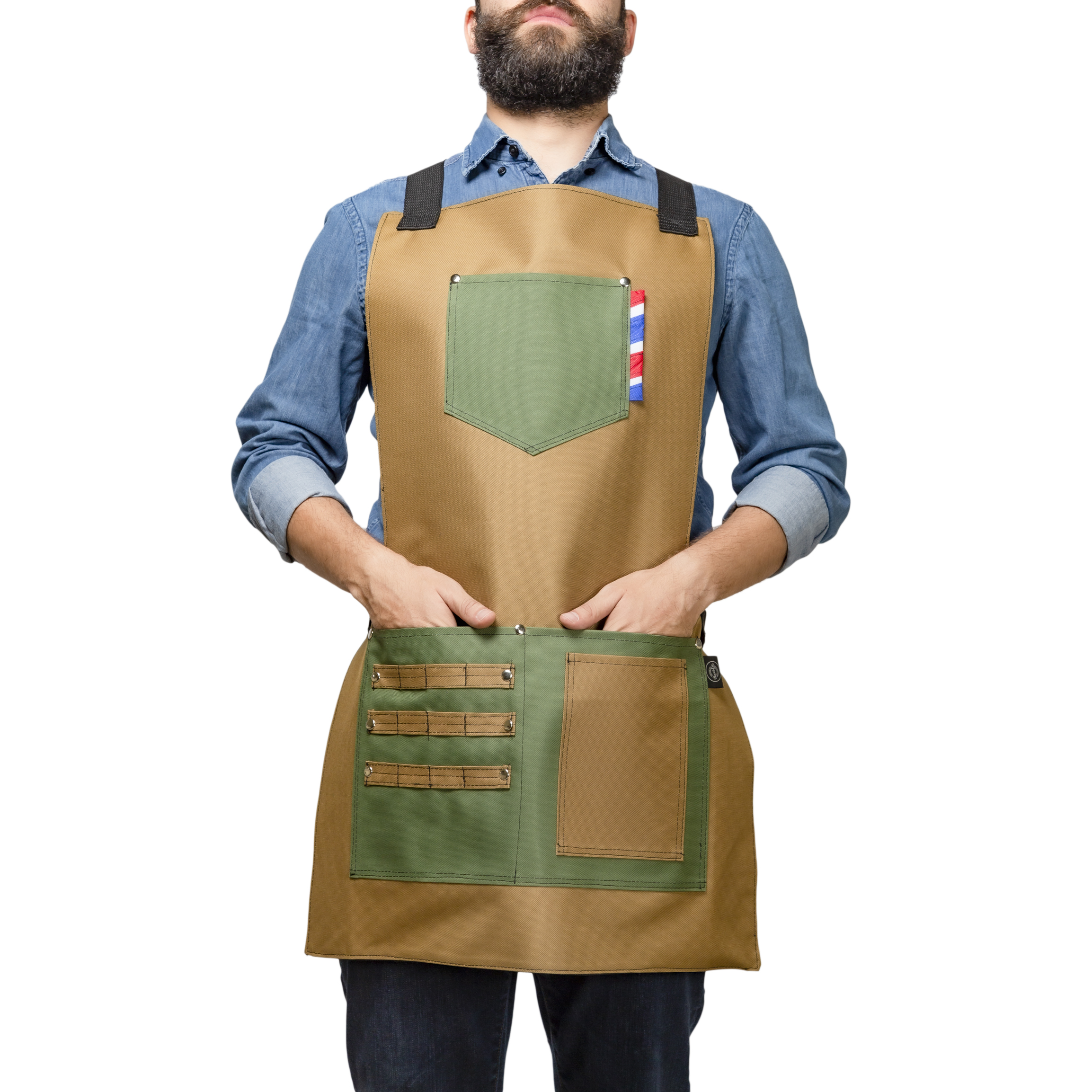Foto 7 | Mandil P/barbero Modelo Texas Cavalry Khaki De Barbest Co