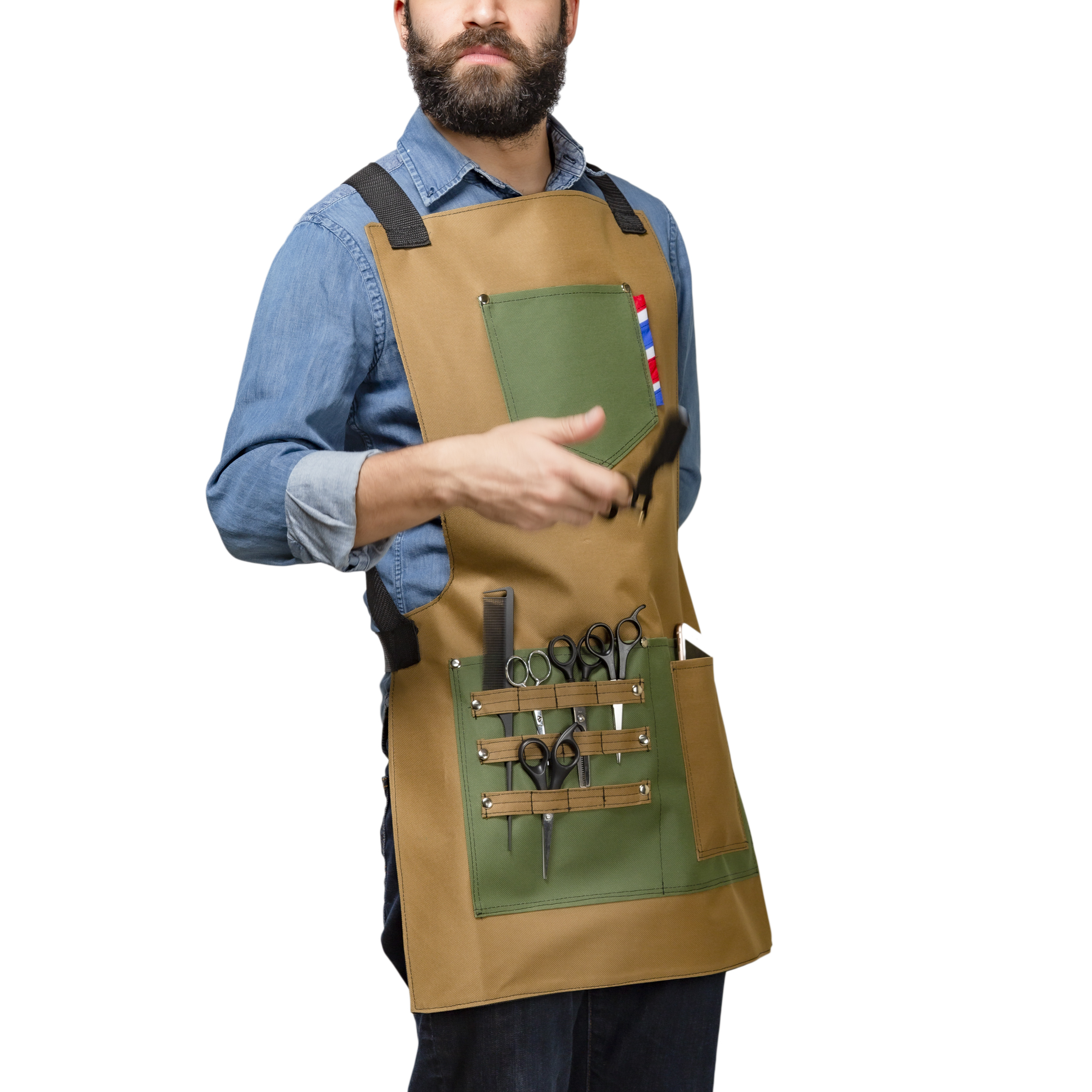 Foto 9 pulgar | Mandil P/barbero Modelo Texas Cavalry Khaki De Barbest Co