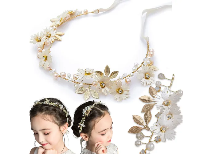 Foto 2 pulgar | Accesorios Xtellar Para El Pelo Tiaras Novia Diademas Perlas Flores