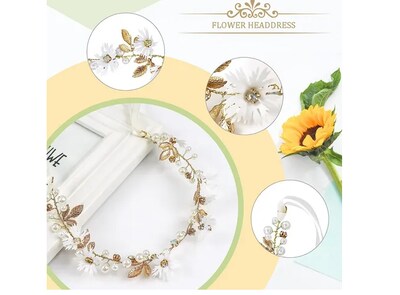 Foto 3 | Accesorios Xtellar Para El Pelo Tiaras Novia Diademas Perlas Flores