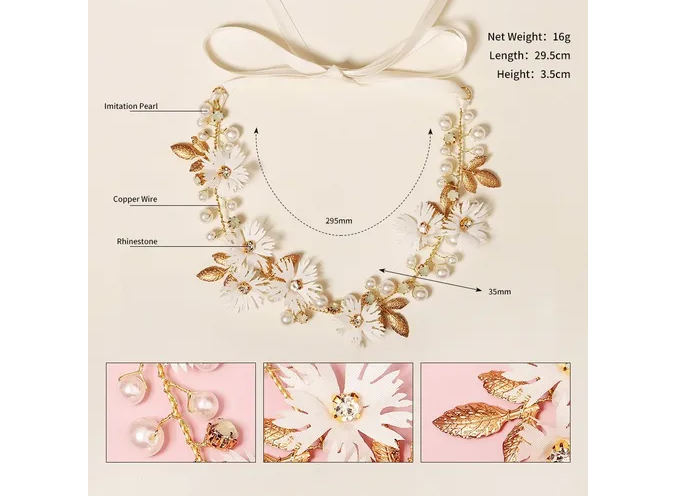 Foto 4 | Accesorios Xtellar Para El Pelo Tiaras Novia Diademas Perlas Flores