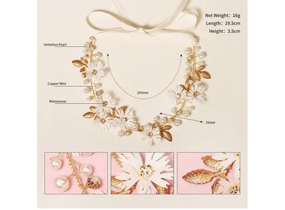 Foto 4 | Accesorios Xtellar Para El Pelo Tiaras Novia Diademas Perlas Flores