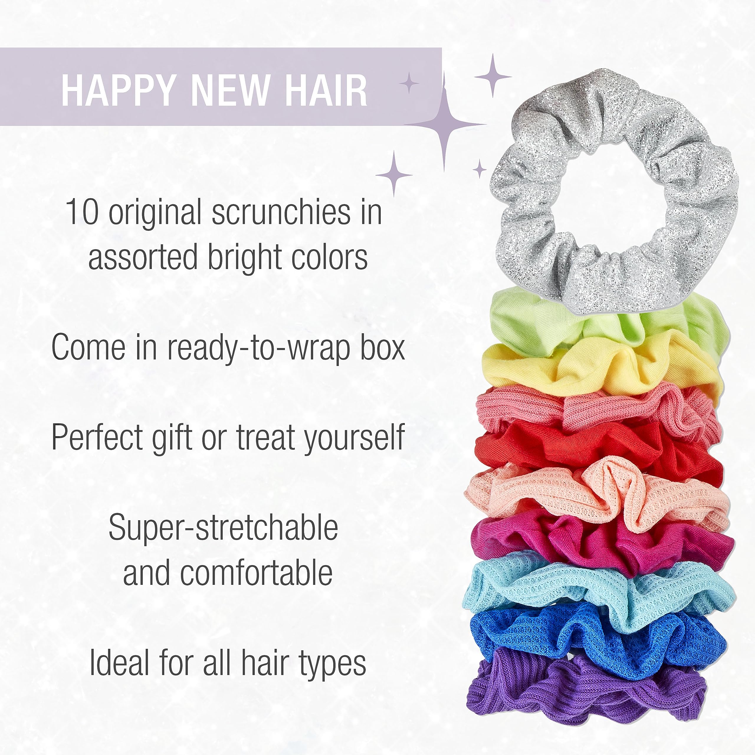 Foto 2 | Set De Regalo Conair Scunci 10 Coleteros En Colores Brillantes Del Arcoíris - Venta Internacional.