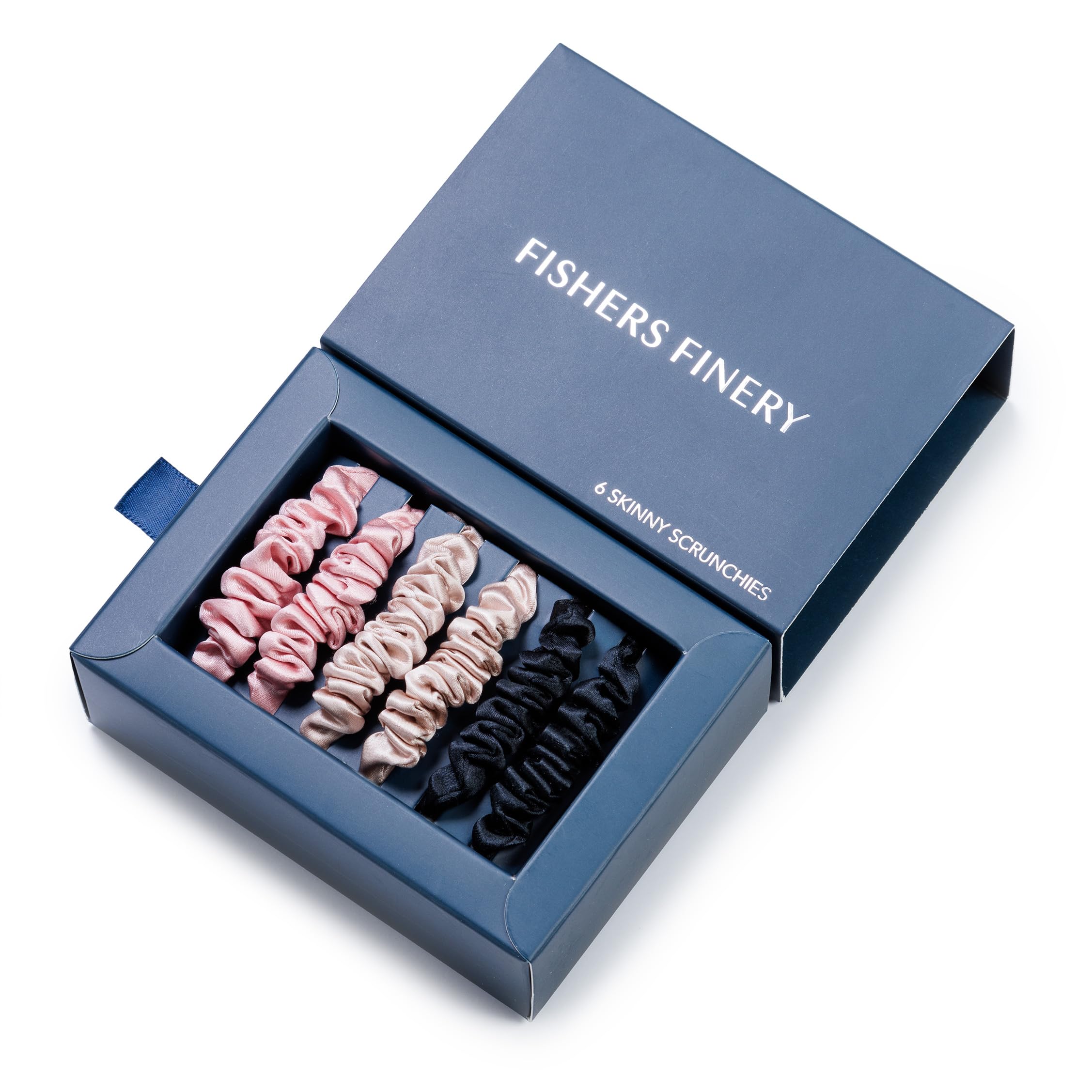 Scrunchies Fishers Finery 25 Momme, Seda Pura De Morera, Paquete De 6 - Venta Internacional.