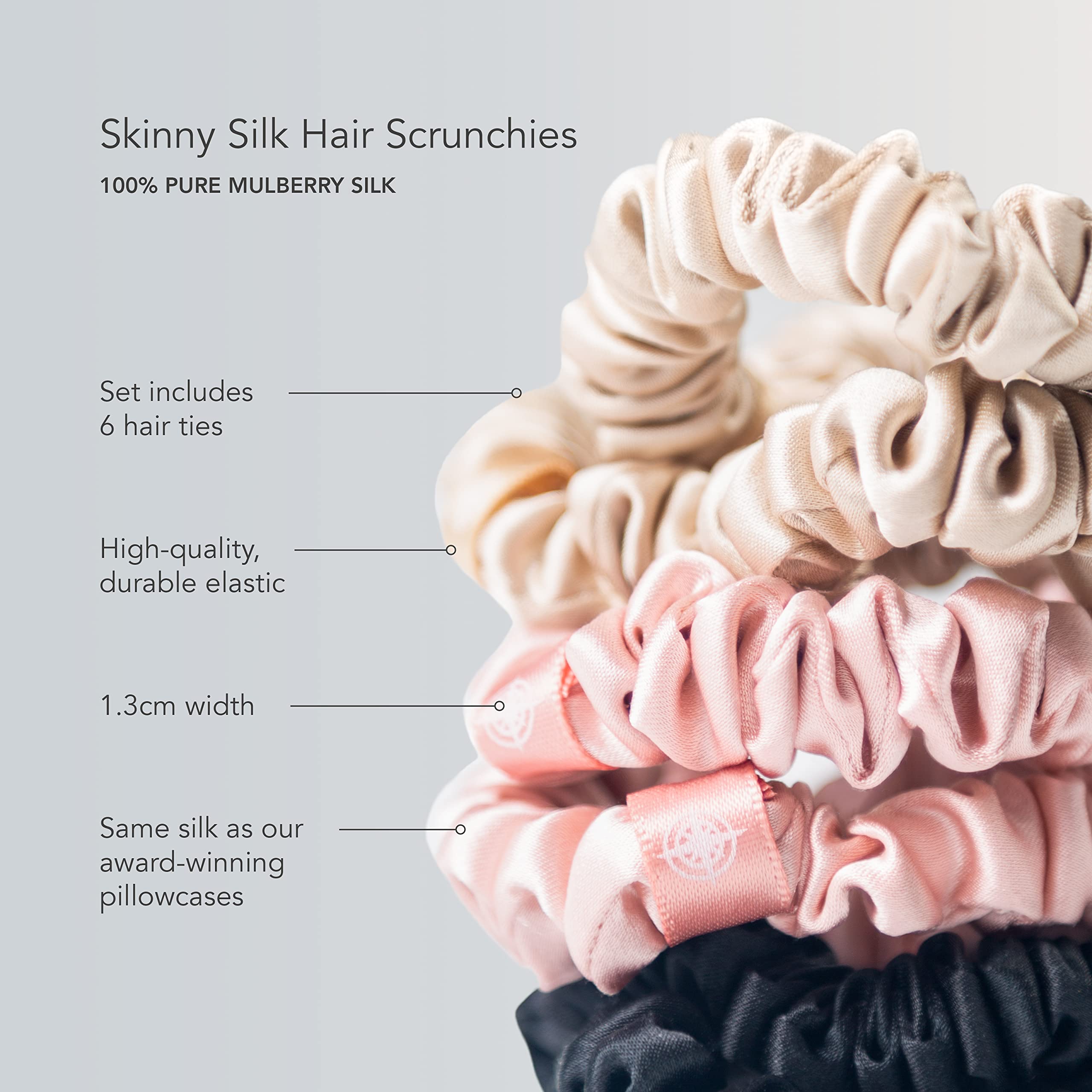 Foto 5 | Scrunchies Fishers Finery 25 Momme, Seda Pura De Morera, Paquete De 6 - Venta Internacional.