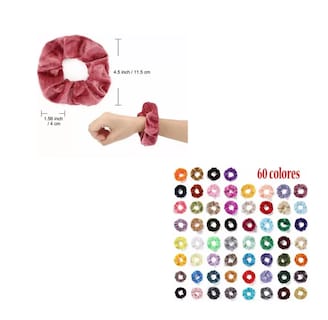 Foto 3 | Gomas De Pelo Scrunchies Terciopelo Para Mujer 60 Pzs, Belug Colores
