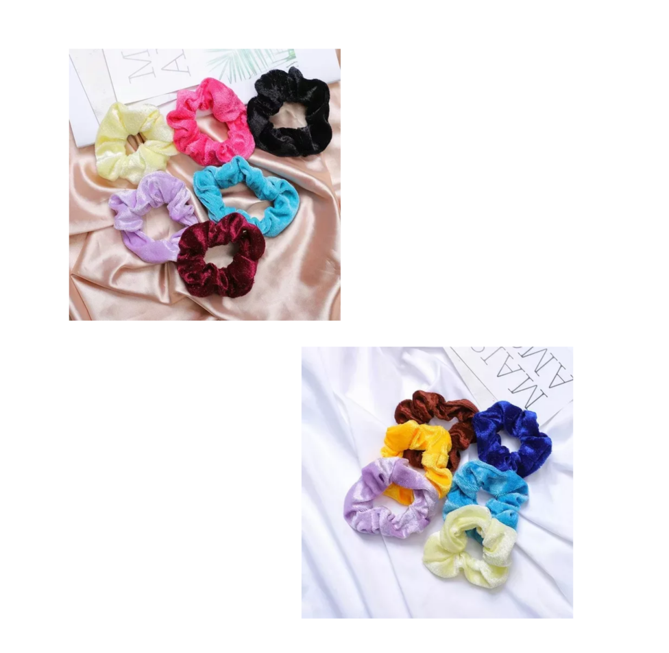 Foto 5 pulgar | Gomas De Pelo Scrunchies Terciopelo Para Mujer 60 Pzs, Belug Colores