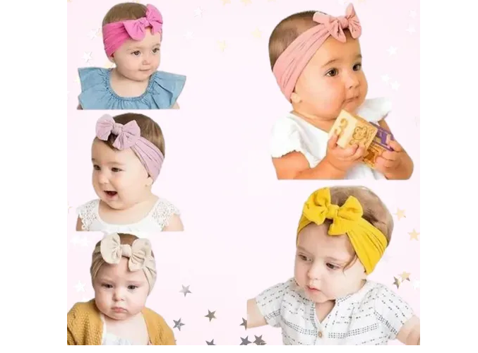 Foto 4 pulgar | 17 Xtellar Diademas Lazo Nailon Bebé Bandas Moda Moño Niñas F Color Paquete 1