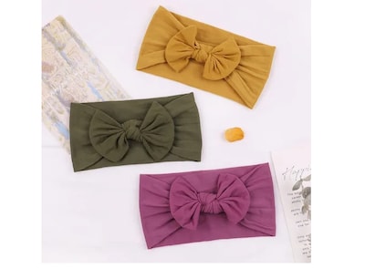 Foto 5 | 17 Xtellar Diademas Lazo Nailon Bebé Bandas Moda Moño Niñas F Color Paquete 1