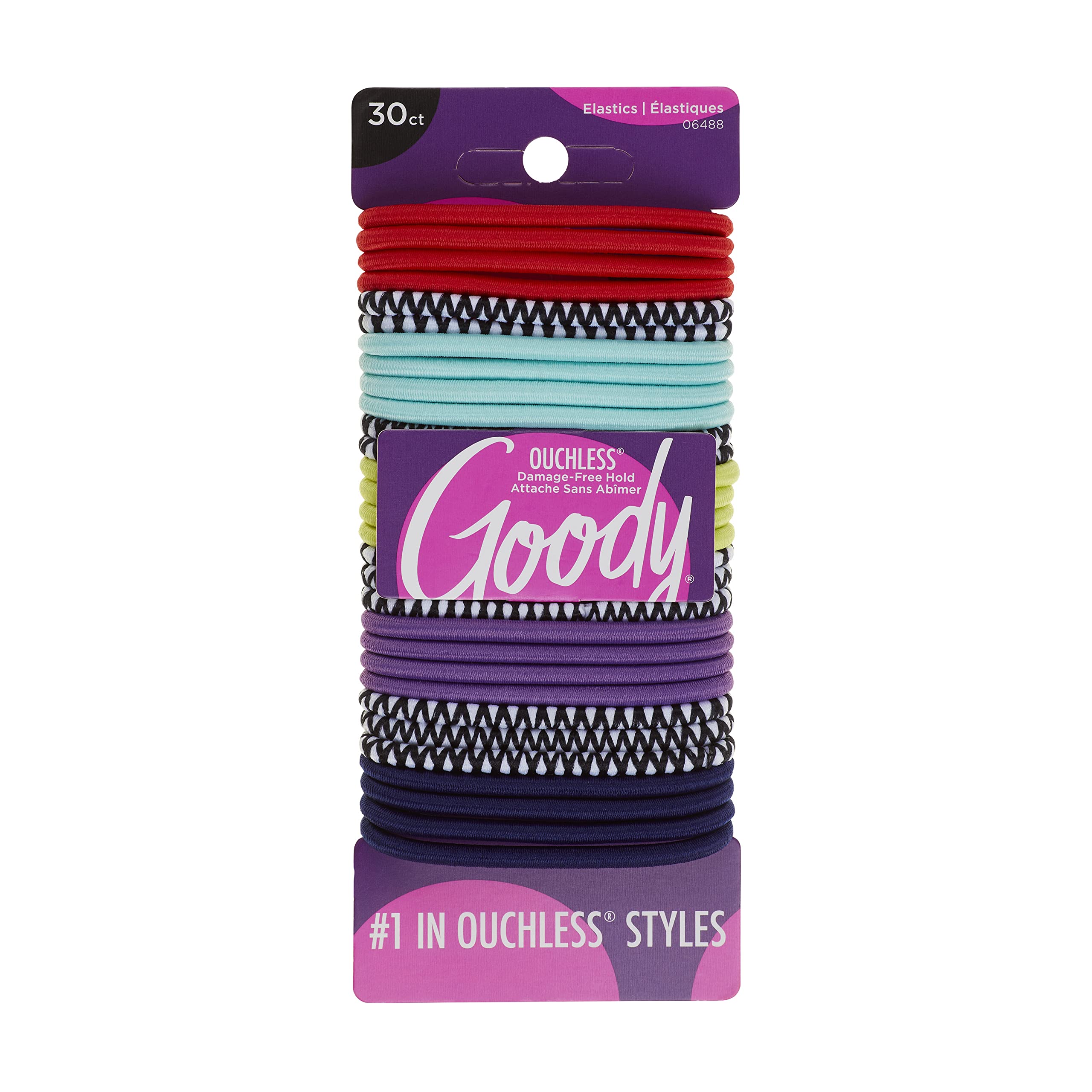 Foto 2 pulgar | Hair Elastics Goody Ouchless Braided Neon Tribal 30 Unidades - Venta Internacional.