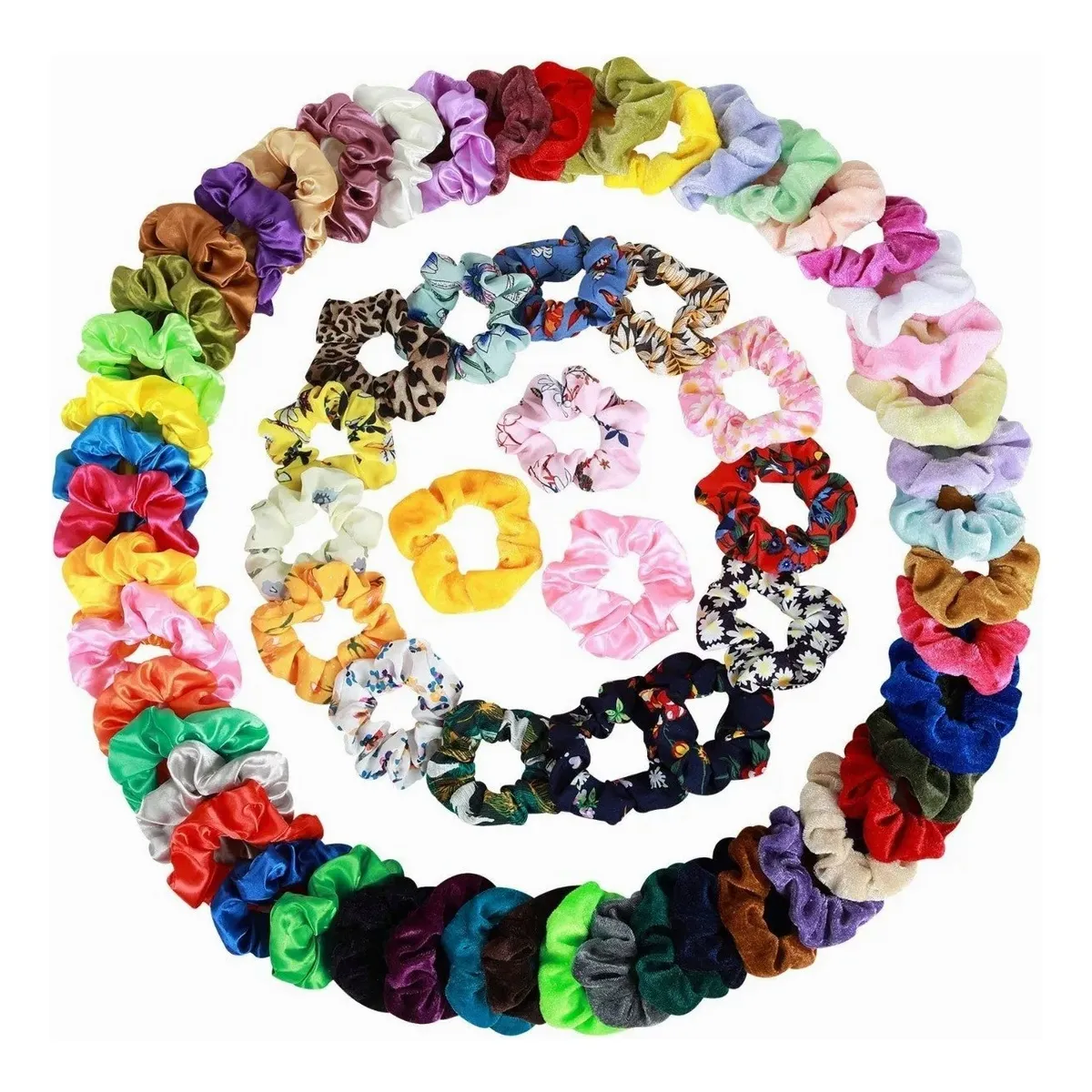 Foto 2 | Ligas Elásticas Aterciopeladas Para Cabello 64 Pz Lab.g Multicolor