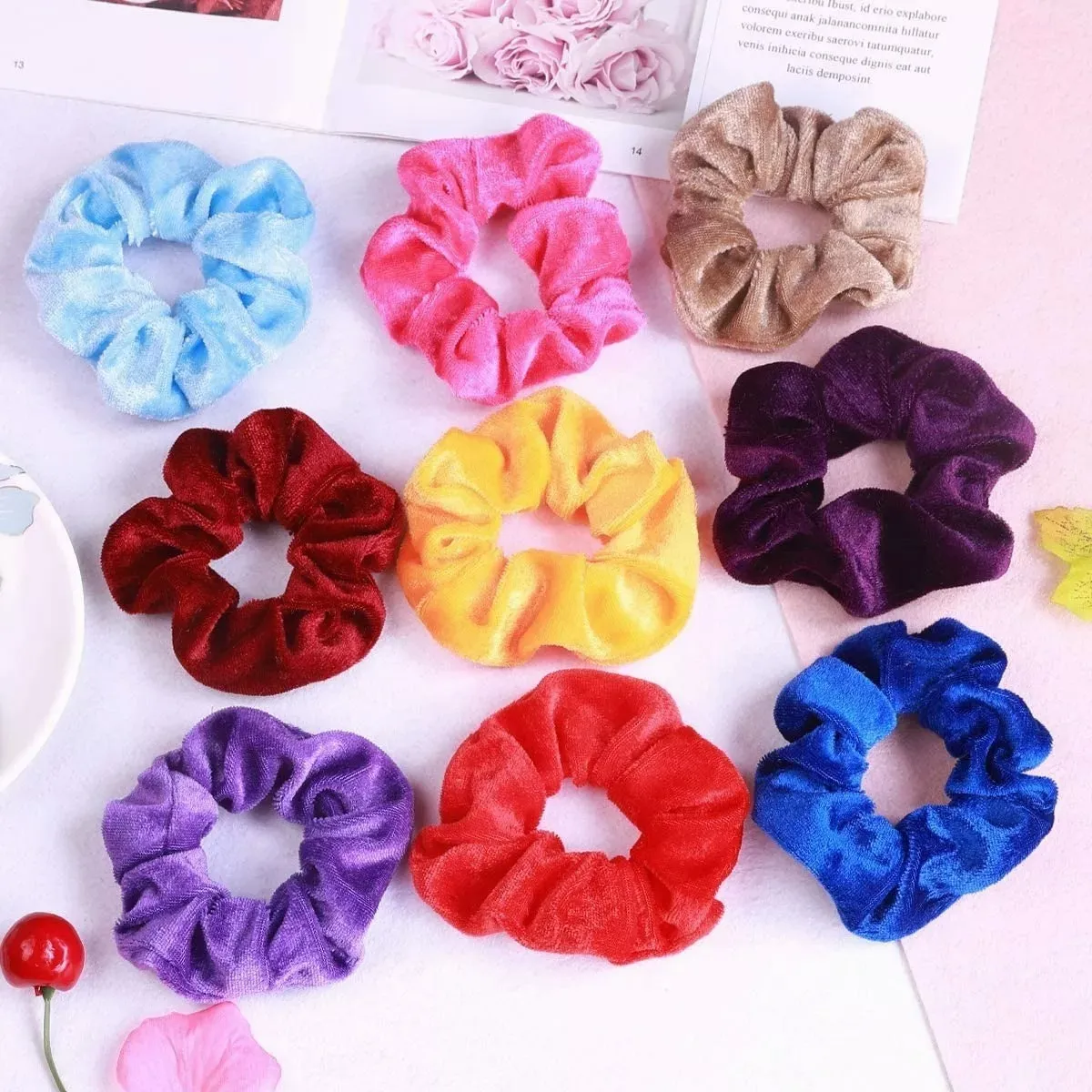 Foto 4 pulgar | Ligas Elásticas Aterciopeladas Para Cabello 64 Pz Lab.g Multicolor