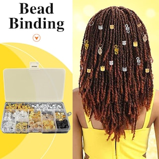 Foto 2 | Juego De Bandas Para El Cabello Con Cuentas Trenzadas 200 Piezas De Aluminio - Venta Internacional.