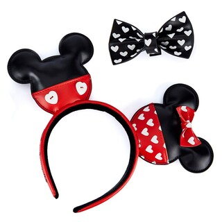 Foto 2 | Diadema de Piel Sintética Loungefly Mickey Minnie Valentine's - Venta Internacional