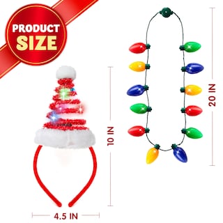 Foto 4 | Collar Con Luces Navideñas Y Diadema Con Sombrero De Papá Noel Joyin - Venta Internacional.