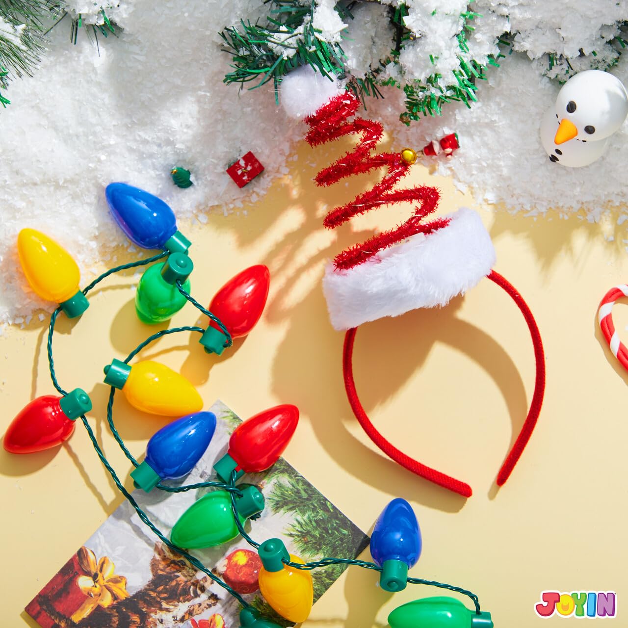 Foto 5 | Collar Con Luces Navideñas Y Diadema Con Sombrero De Papá Noel Joyin - Venta Internacional.