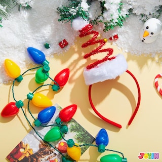 Foto 5 | Collar Con Luces Navideñas Y Diadema Con Sombrero De Papá Noel Joyin - Venta Internacional.