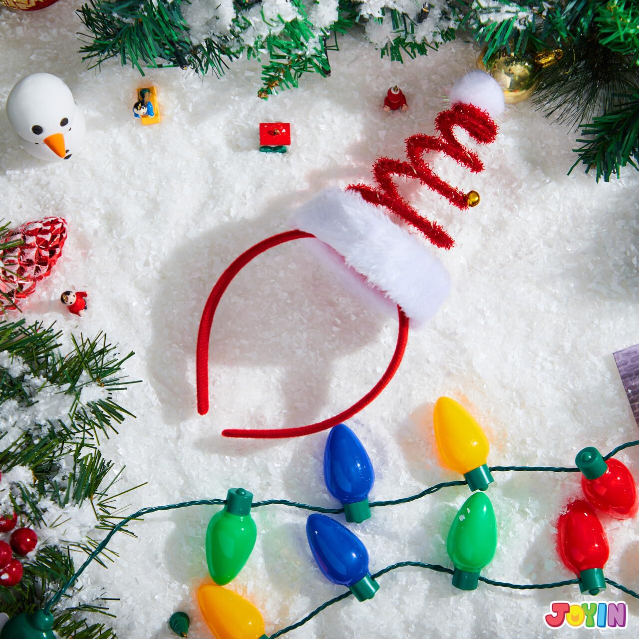 Foto 6 | Collar Con Luces Navideñas Y Diadema Con Sombrero De Papá Noel Joyin - Venta Internacional.