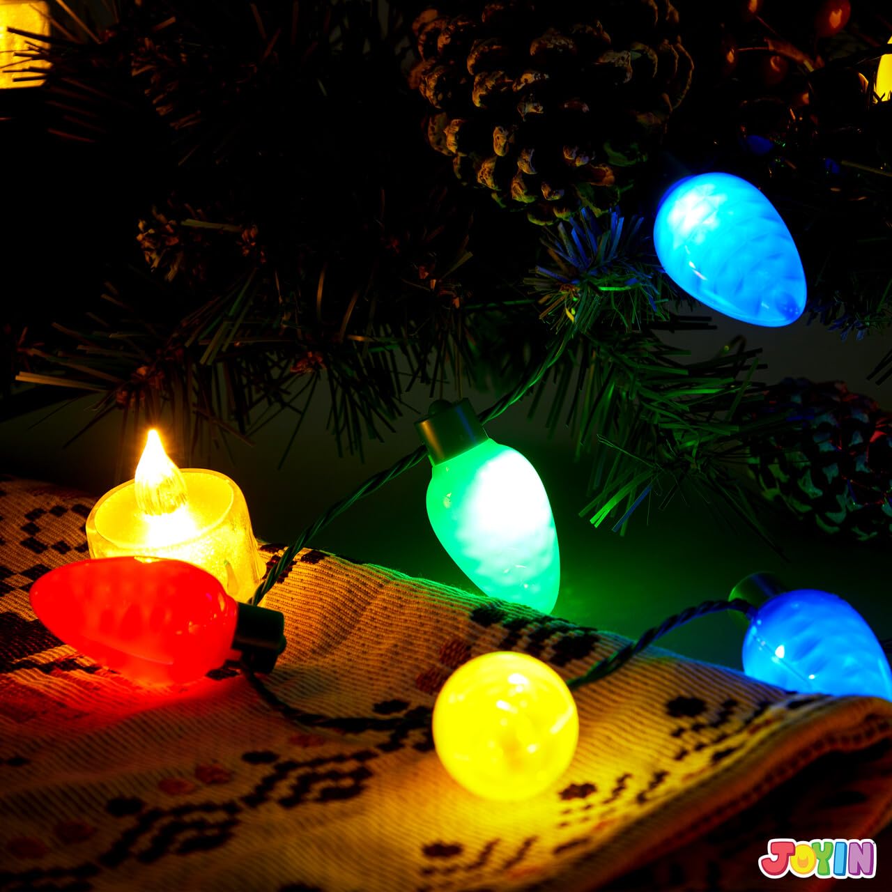 Foto 8 pulgar | Collar Con Luces Navideñas Y Diadema Con Sombrero De Papá Noel Joyin - Venta Internacional.