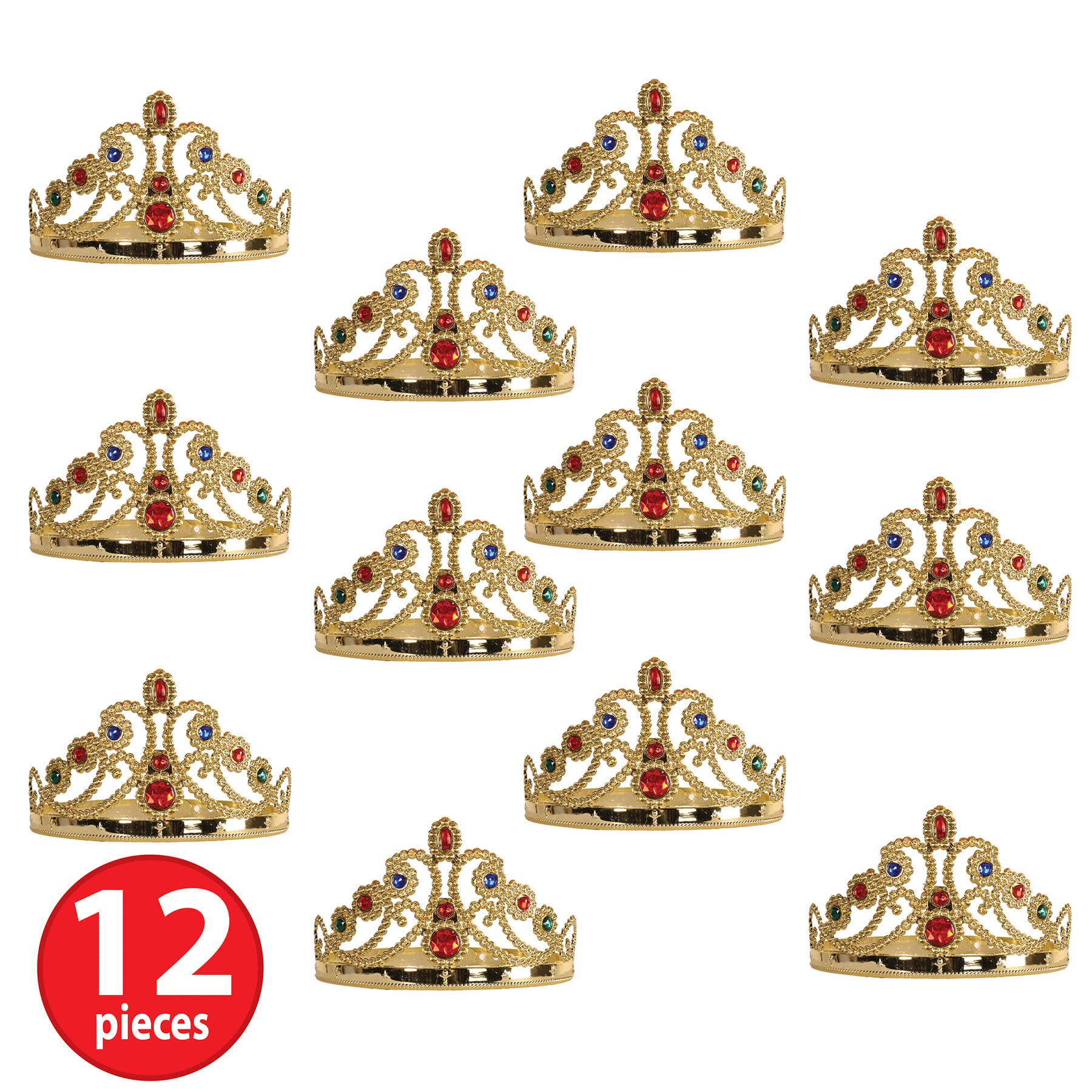 Foto 6 pulgar | Tiara Beistle Con Joyas De Plástico Queen Gold, Paquete De 12 - Venta Internacional.