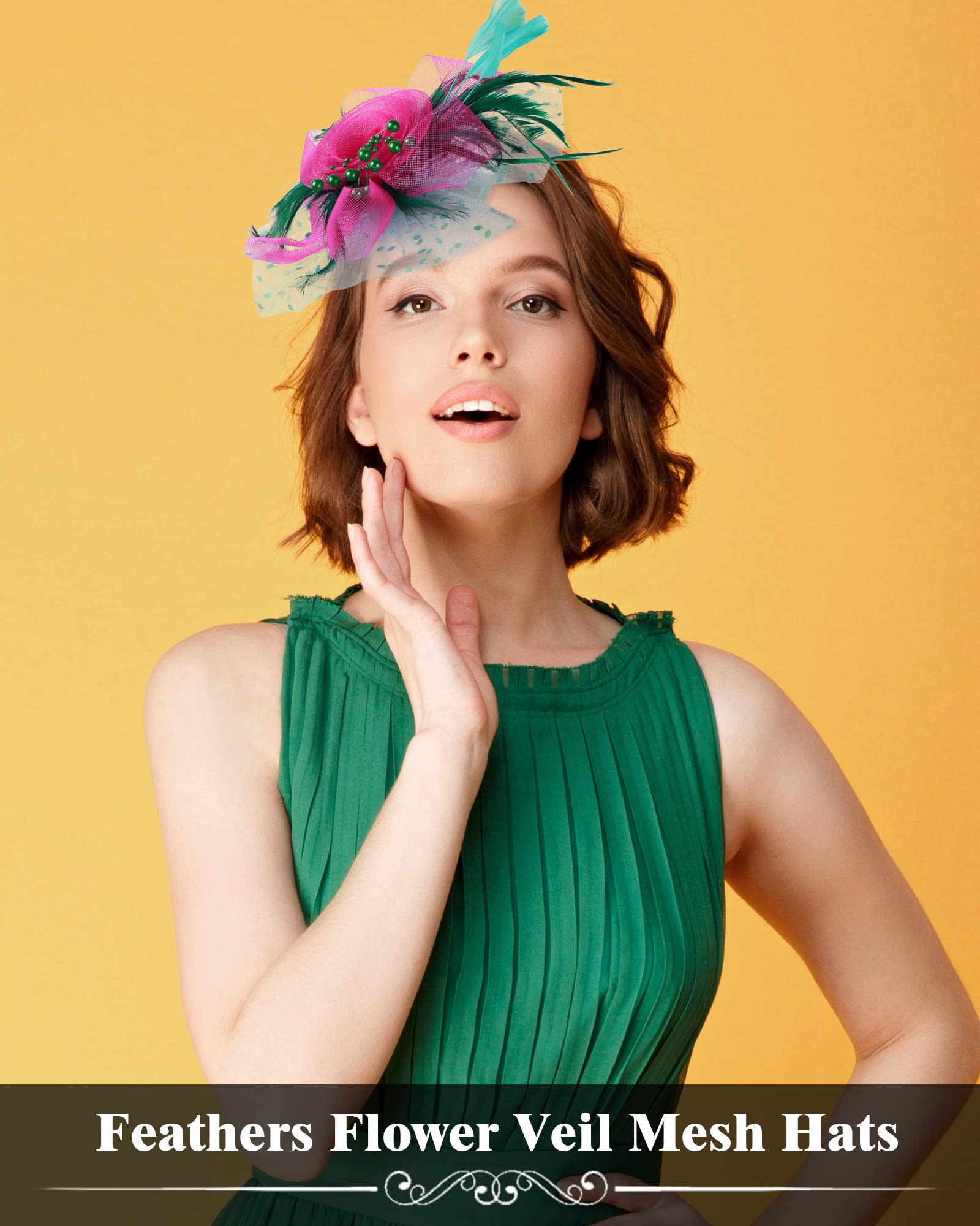 Foto 5 | Sombreros Yunsailing Para Mujer, Fiesta De Té Y Niñas, X3 - Venta Internacional.