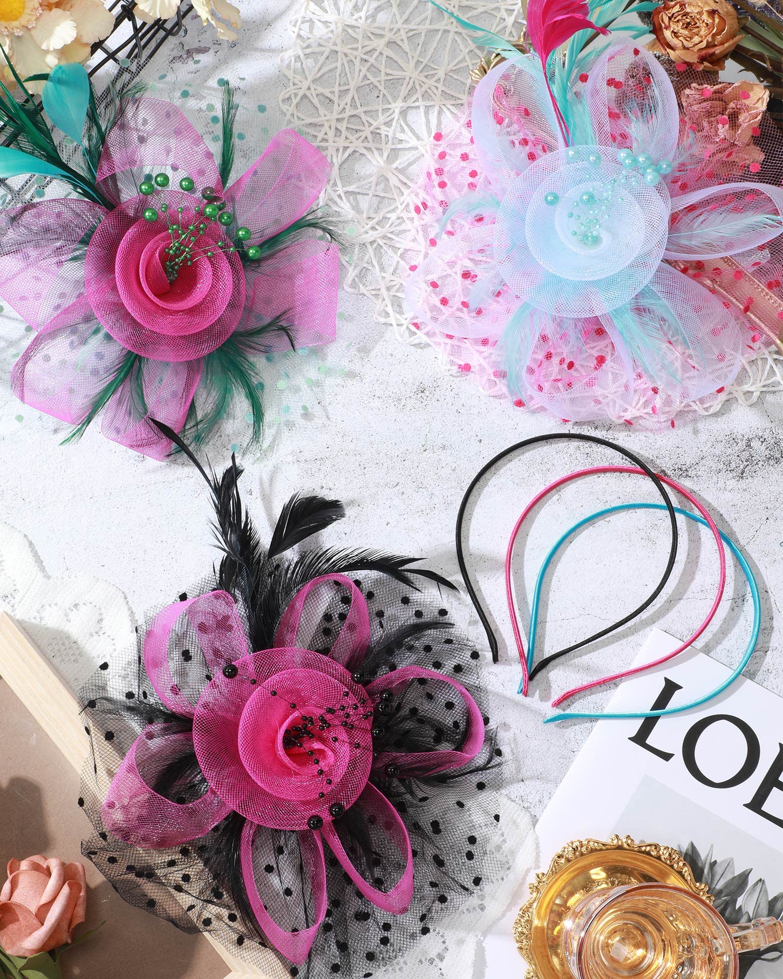 Foto 8 pulgar | Sombreros Yunsailing Para Mujer, Fiesta De Té Y Niñas, X3 - Venta Internacional.
