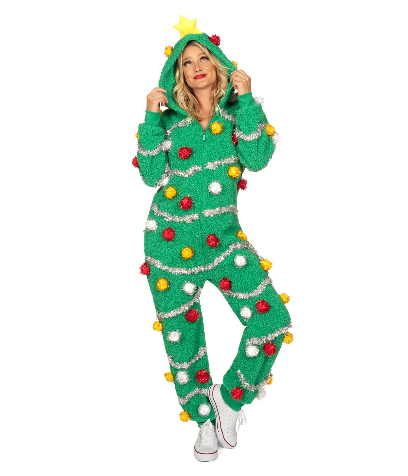 Foto 2 | Mono Navideño Tipsy Elves Oh Christmas Tree, Verde Para Adultos - Venta Internacional.