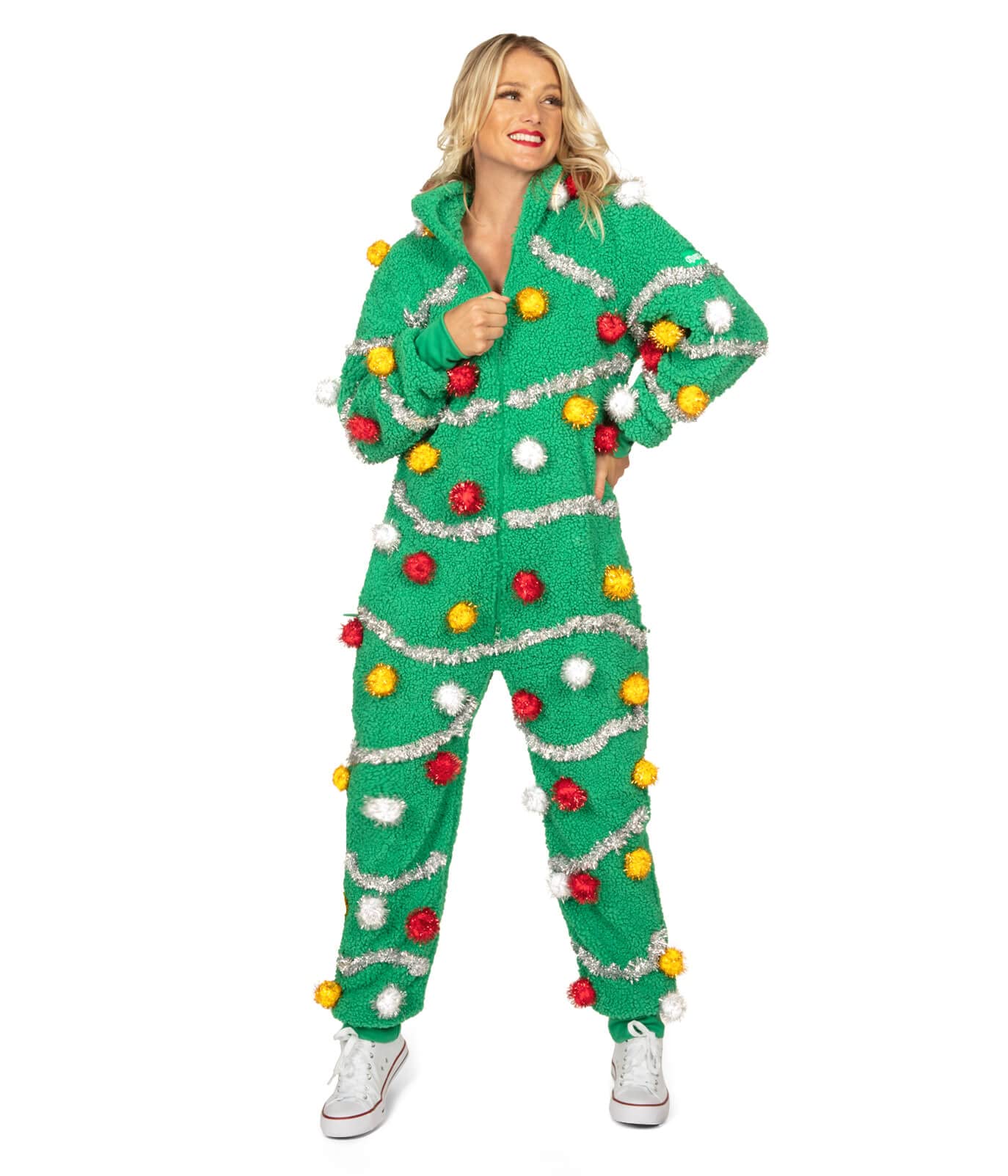 Foto 5 pulgar | Mono Navideño Tipsy Elves Oh Christmas Tree, Verde Para Adultos - Venta Internacional.