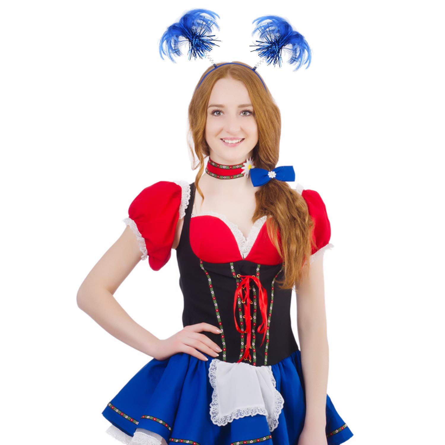 Foto 4 pulgar | Diadema Con Forma De Cola De Caballo Sunshane Blue Feathers, Paquete De 2 Unidades, Para Fiestas - Venta Internacional.