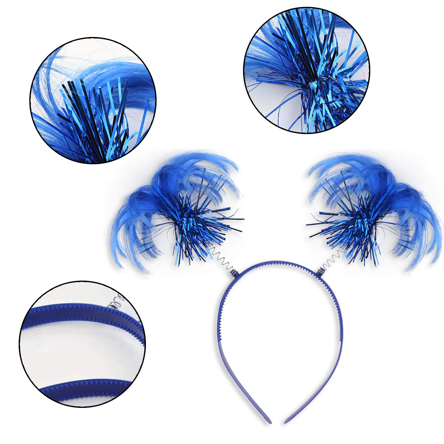 Foto 5 pulgar | Diadema Con Forma De Cola De Caballo Sunshane Blue Feathers, Paquete De 2 Unidades, Para Fiestas - Venta Internacional.