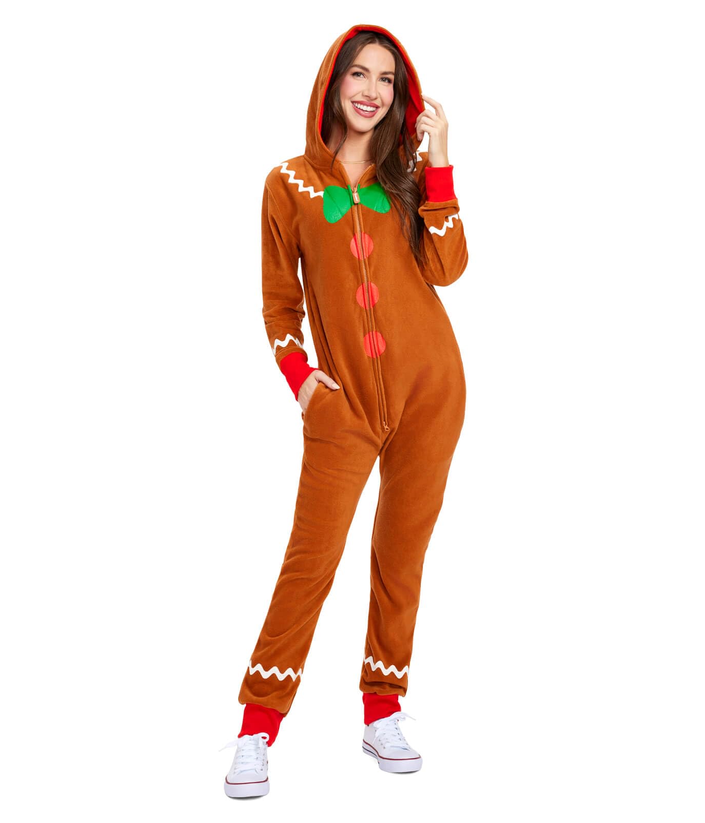 Foto 3 pulgar | Onesie Tipsy Elves Christmas Brown Gingerbread Para Adultos - Venta Internacional.