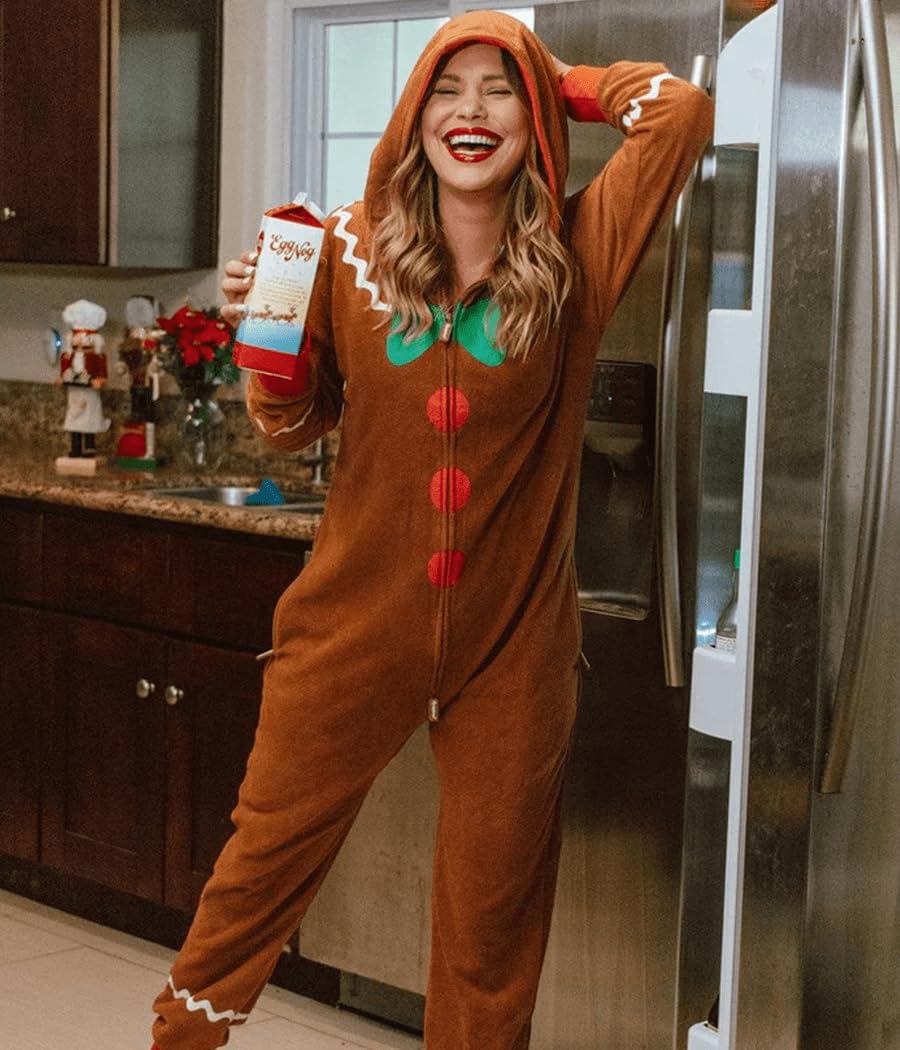 Foto 6 pulgar | Onesie Tipsy Elves Christmas Brown Gingerbread Para Adultos - Venta Internacional.