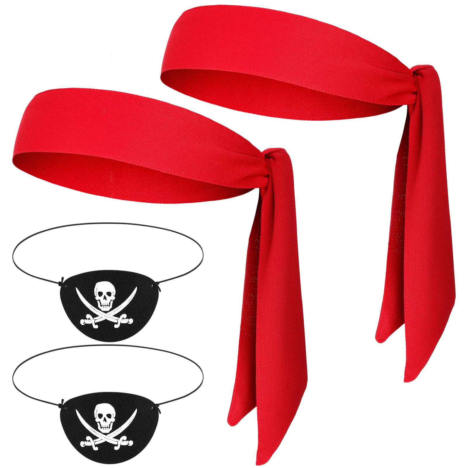 Foto 2 pulgar | Accesorios Piratas Suministros Para Fiestas Piratas De Zhanmai (rojo) - Venta Internacional.