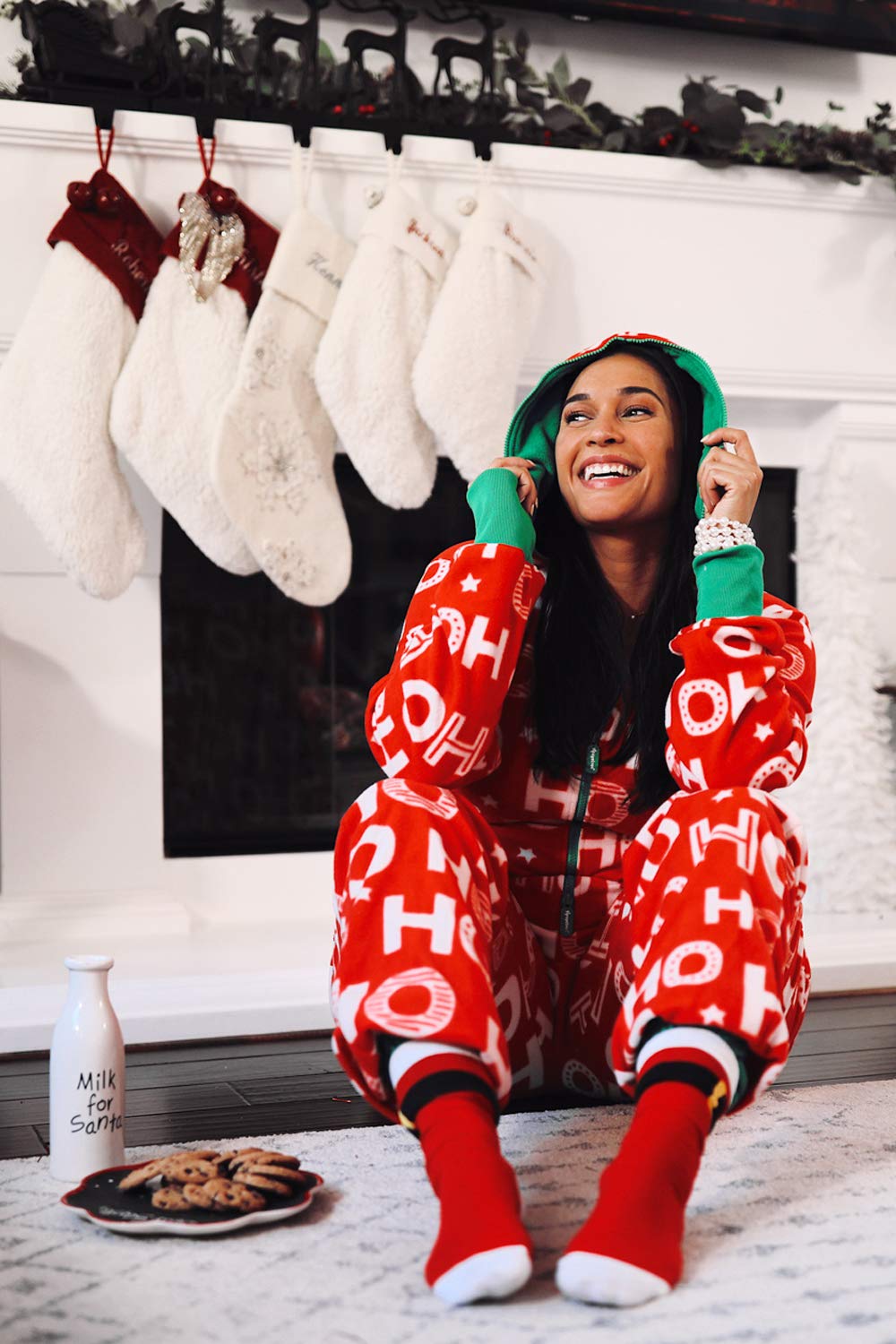 Foto 6 pulgar | Mono Tipsy Elves Christmas Hohoho Rojo Para Adulto, Talla L - Venta Internacional.
