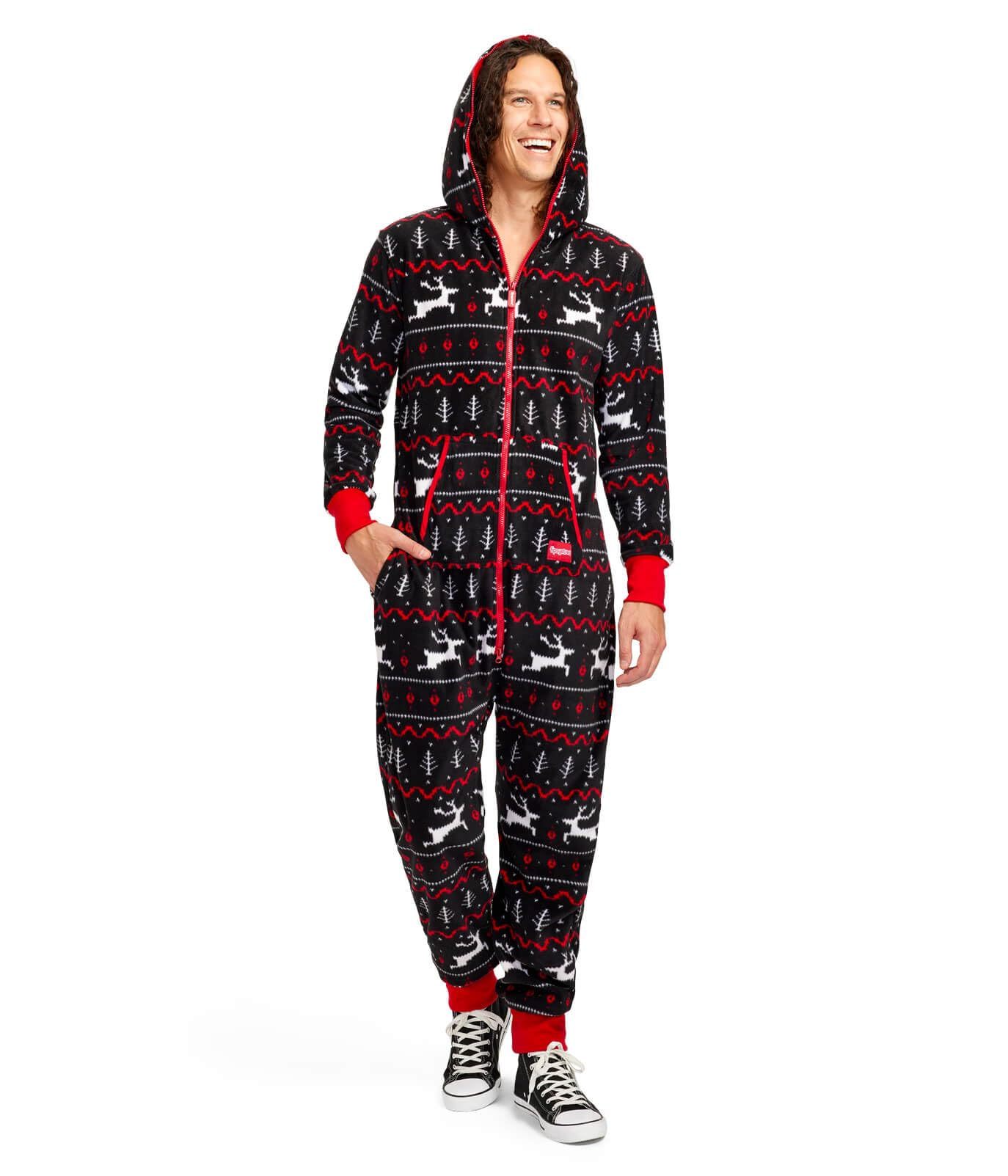Foto 3 pulgar | Mono Tipsy Elves Christmas Black Fair Isle Para Adulto, Talla Xl - Venta Internacional.
