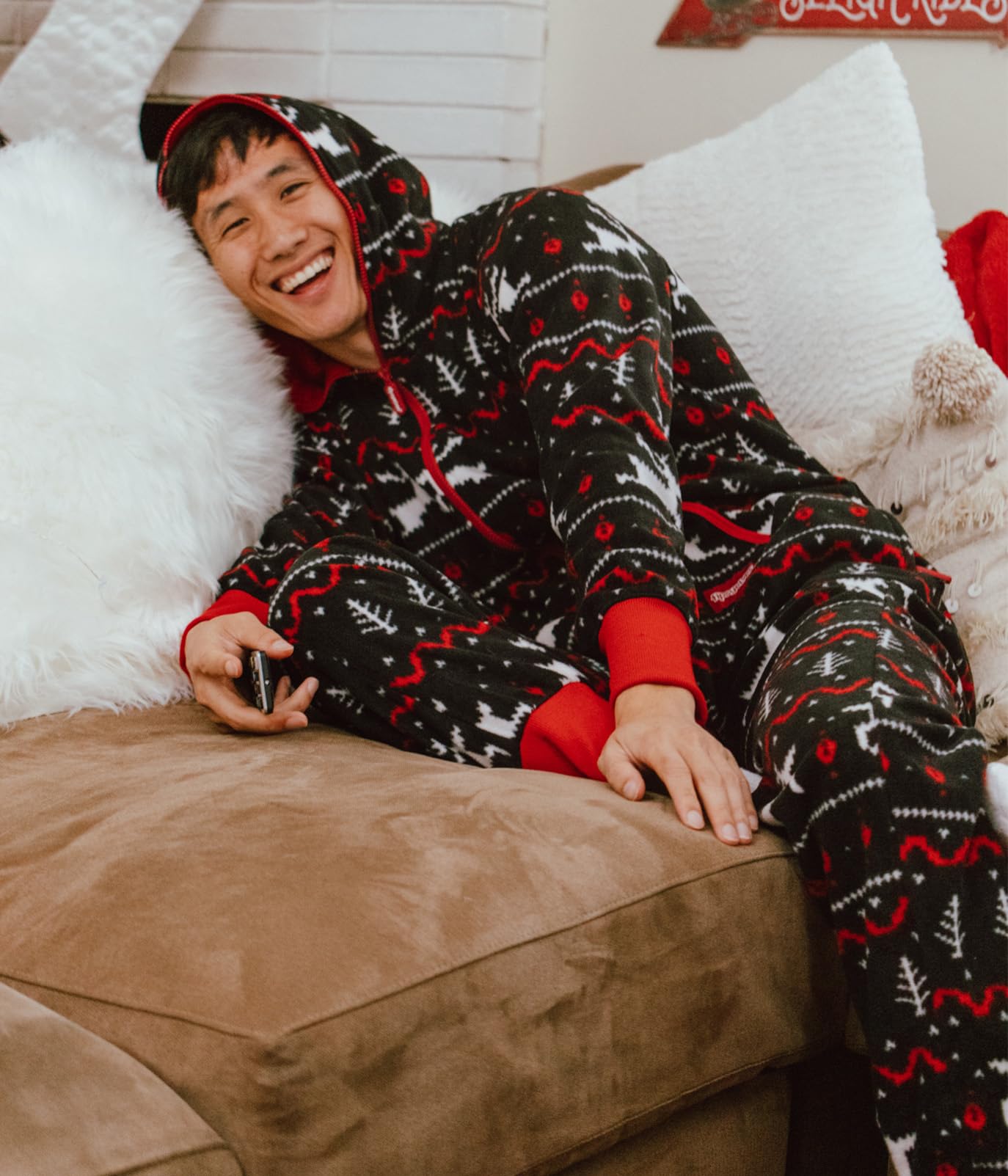Foto 6 pulgar | Mono Tipsy Elves Christmas Black Fair Isle Para Adulto, Talla Xl - Venta Internacional.