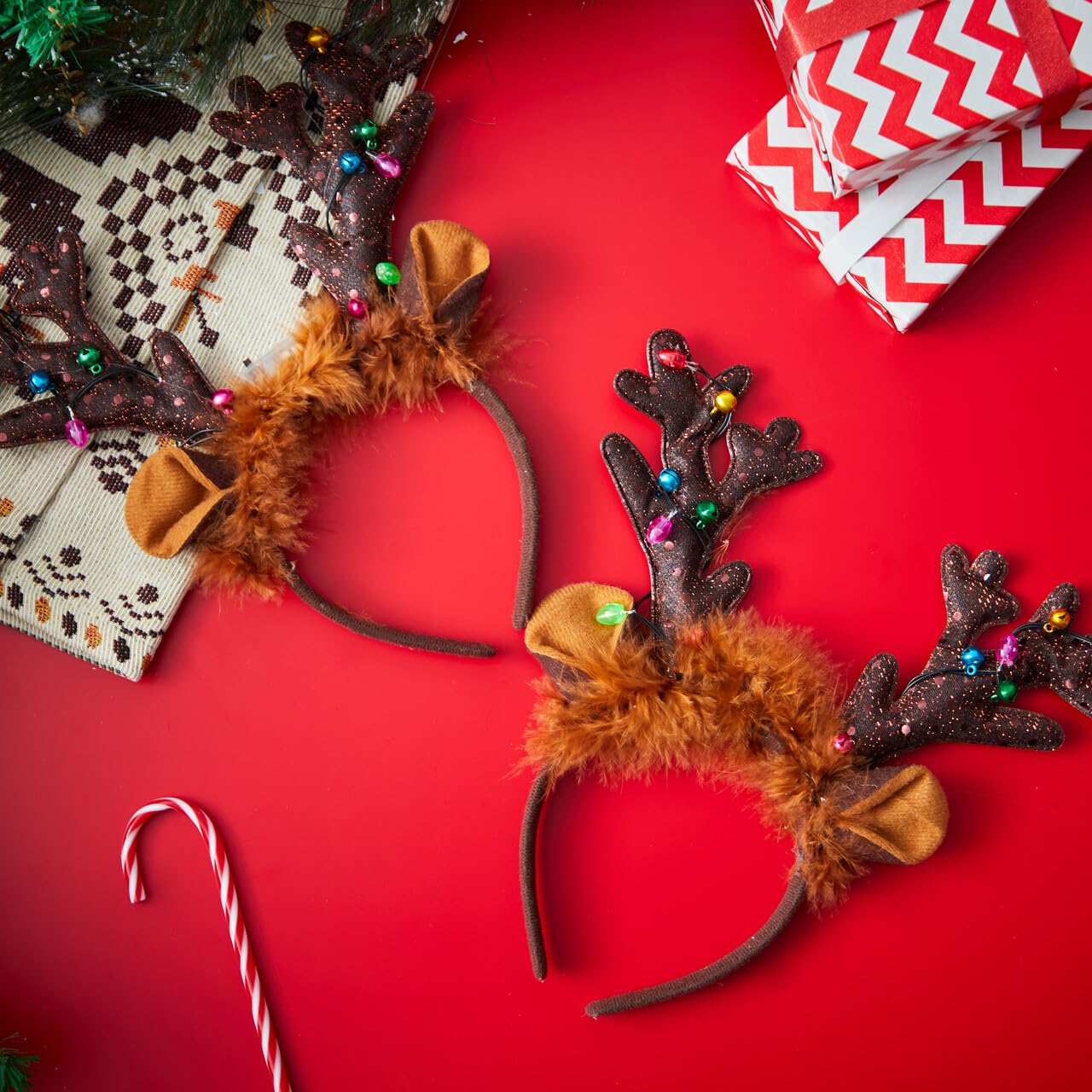 Foto 7 | Diadema Navideña Joyin Reindeer Con Luces Led, 2 Unidades - Venta Internacional.