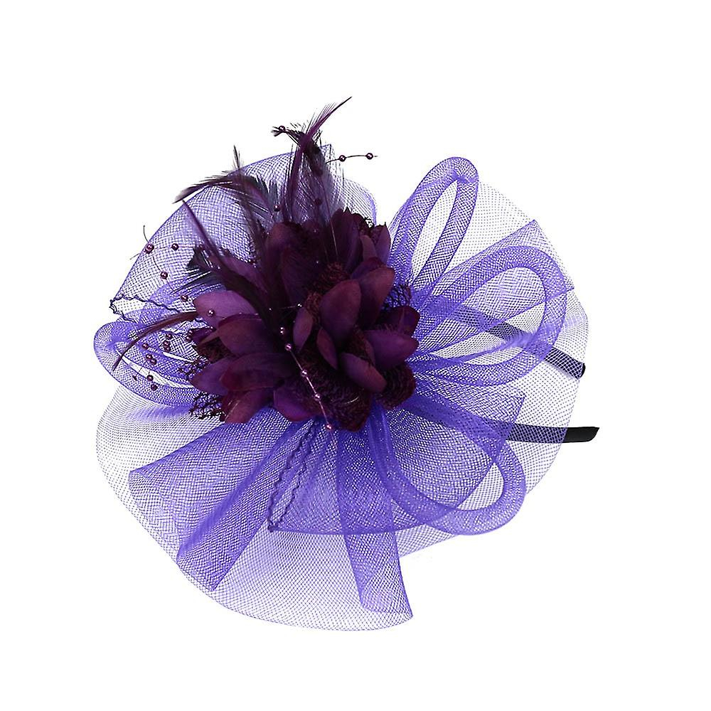 Foto 2 pulgar | Gorro De Boda Huoguo Fascinator Mesh Ribbon Feather - Venta Internacional.