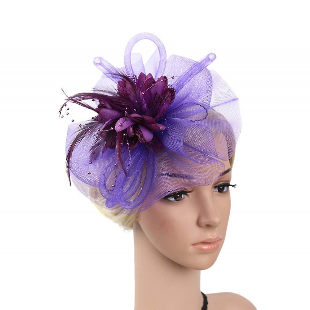 Foto 3 pulgar | Gorro De Boda Huoguo Fascinator Mesh Ribbon Feather - Venta Internacional.